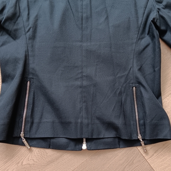 GIANNI VERSACE COUTURE Vintage Cotton Navy Blazer Jacket Size 6 - Picture 6 of 12